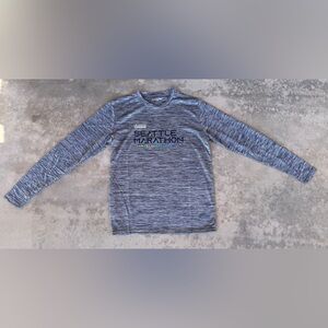 Alanic Amica 2021 SEATTLE MARATHON Long-Sleeved T-Shirt Running Sz XXS 2XS Gray